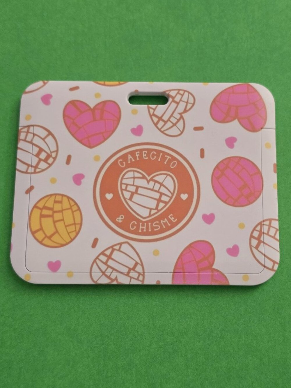 Cafecito & Chisme Sweet Bread ID Badge Holder